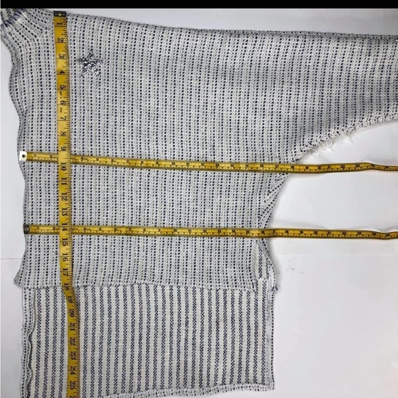 Lucia’s Sarto White and navy fringe sweater jacket with silver rhinestone stars - Picture 13 of 13